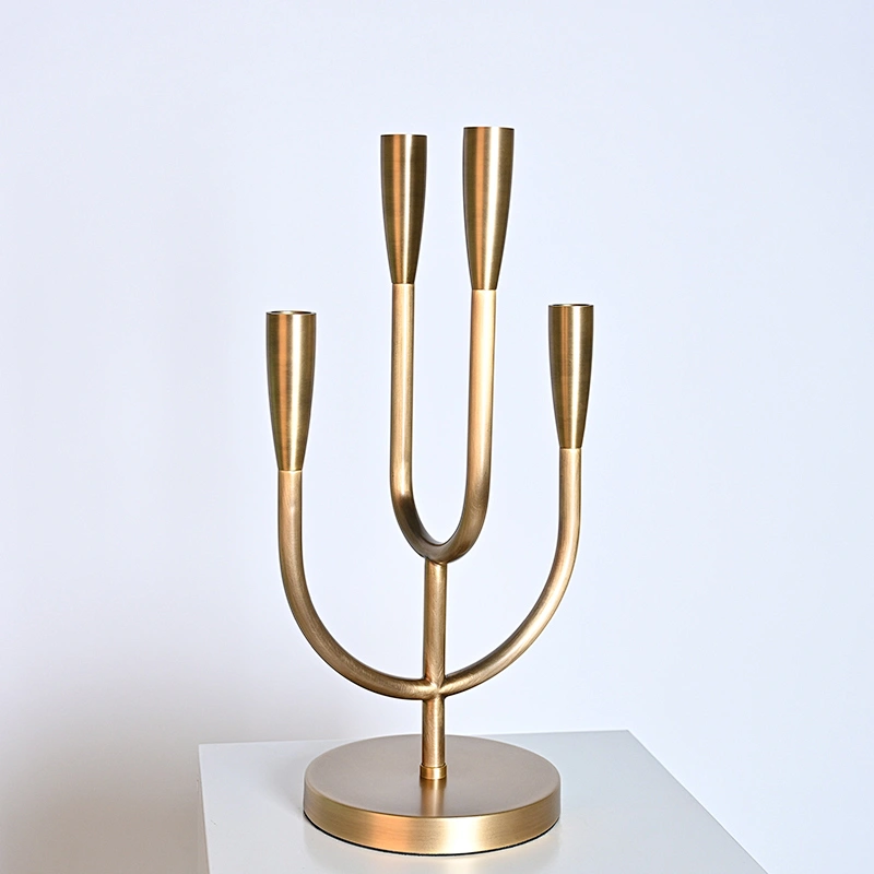 4 holders hand dyeing antique brass finish elegant candlestick